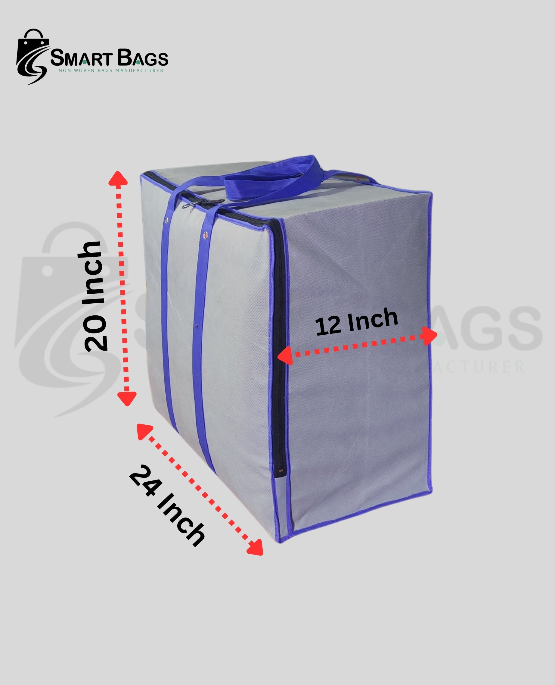 Storage Bag 120 GSM Non Woven 24*20+12 (Gray)