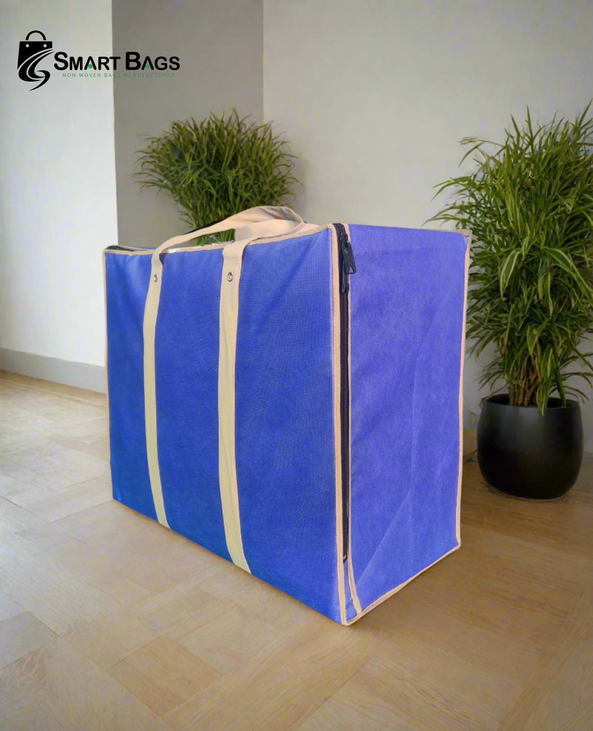 Storage Bag 120 GSM Non Woven  24*20+12 (Blue)