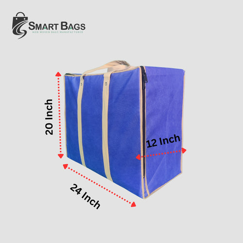 Storage Bag 120 GSM Non Woven  24*20+12 (Blue)