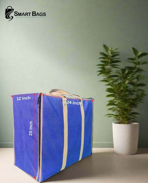 Storage Bag 120 GSM Non Woven  24*20+12 (Blue)