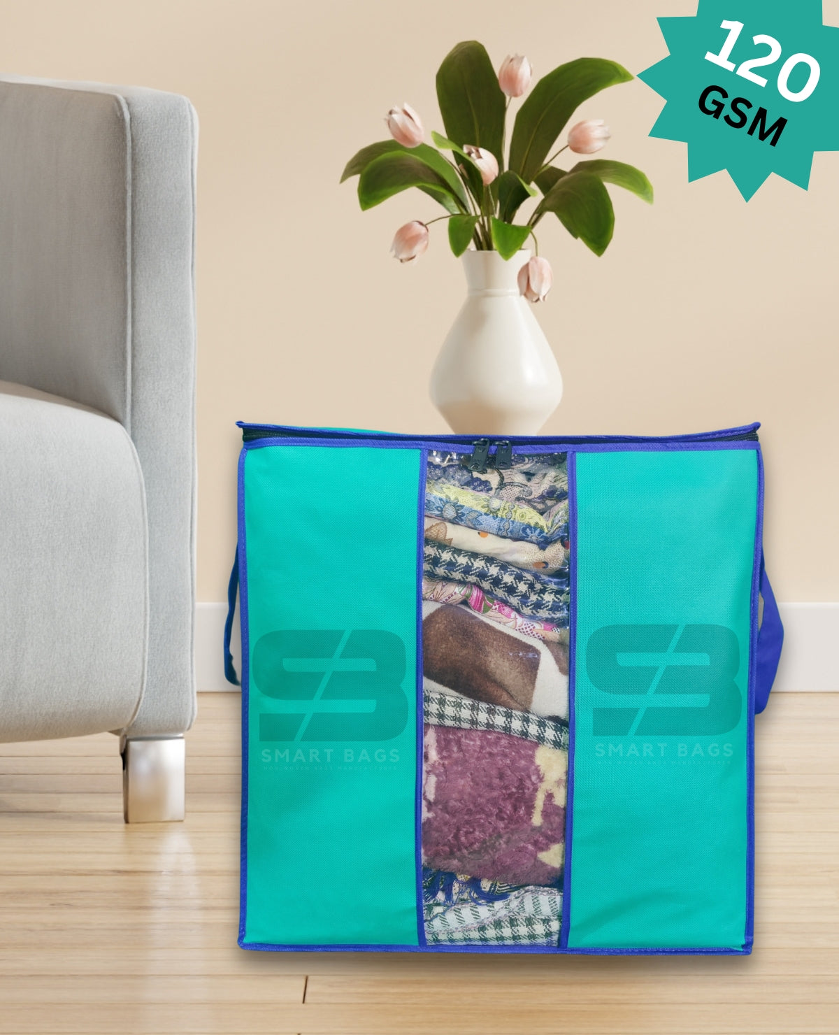 Storage Bag 120 GSM Non Woven 20*20+10 (C.Green)